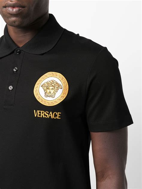 versace black polo t shirt|Versace polo shirt price.